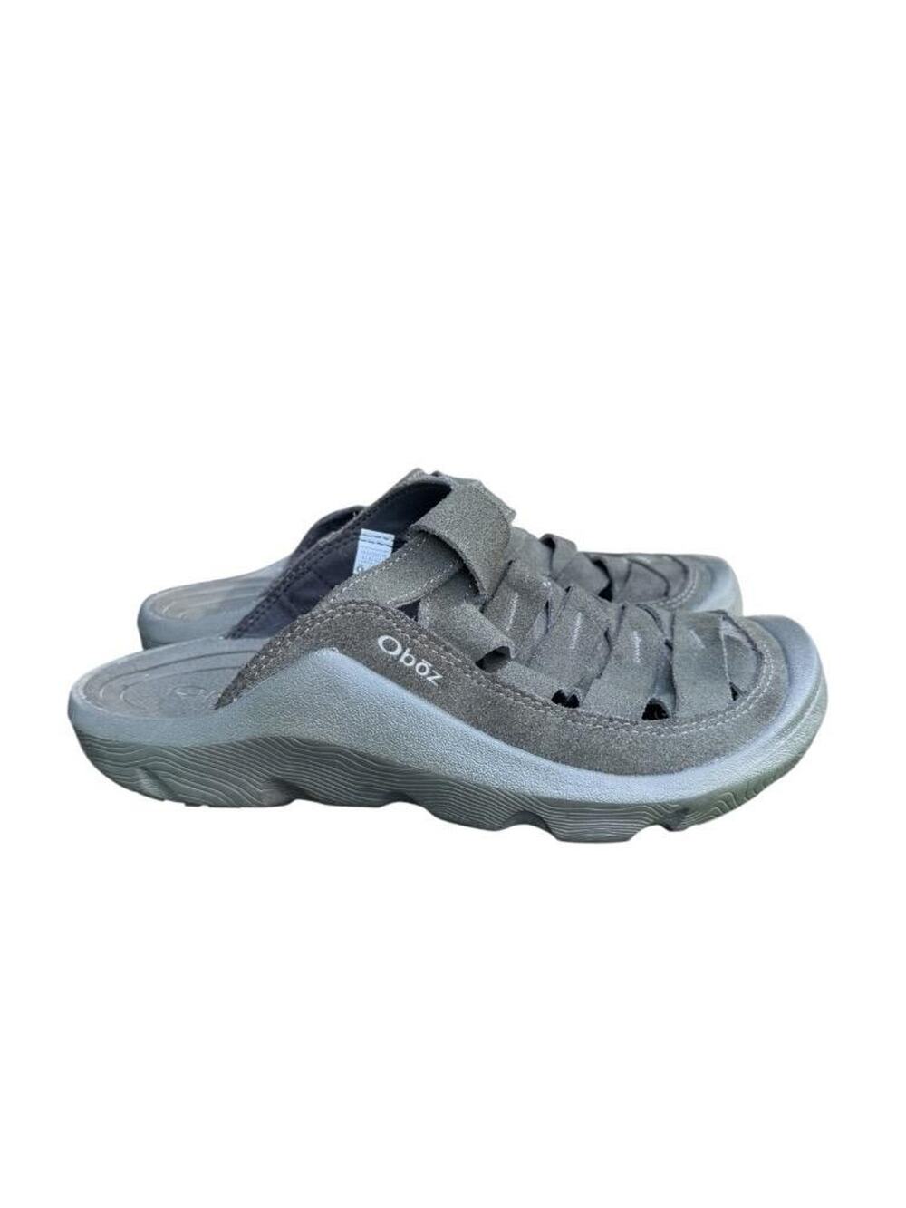 OBOZ Whakata Slide Mule Sandal Woven Gray Suede Men size 9